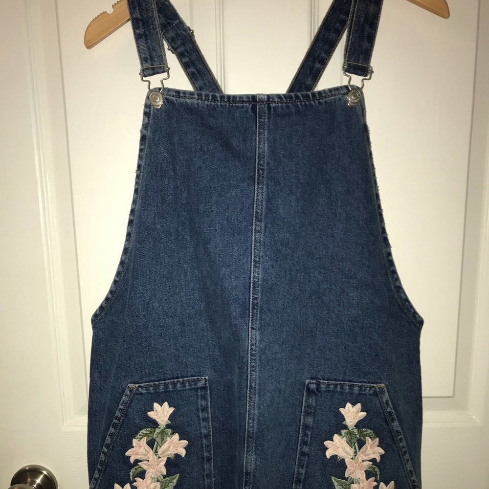 Top Shop embroidered overall dress